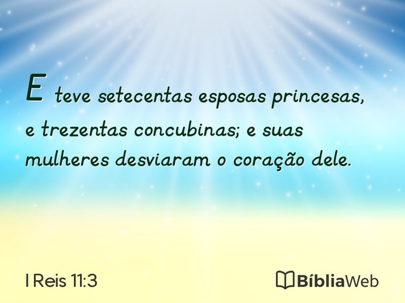 I Reis 11:3 em imagem para compartilhar