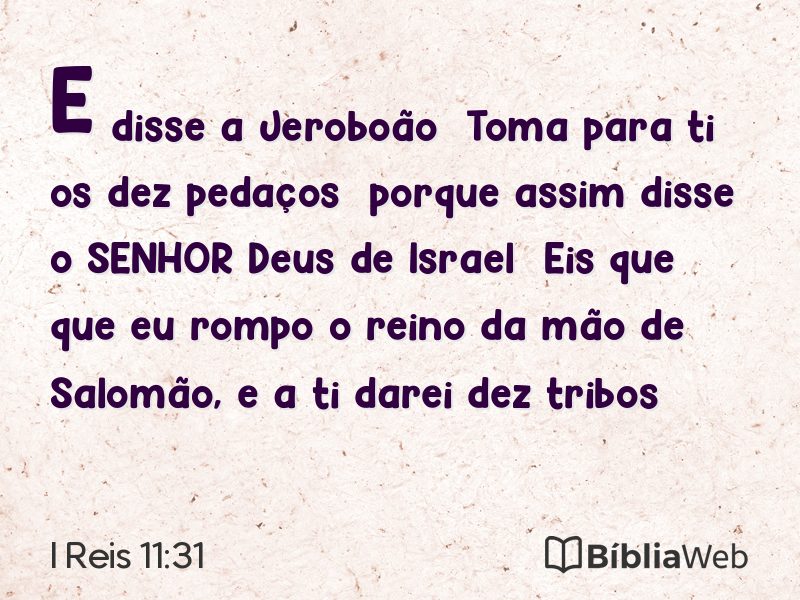 I Reis 11:31 em imagem para compartilhar