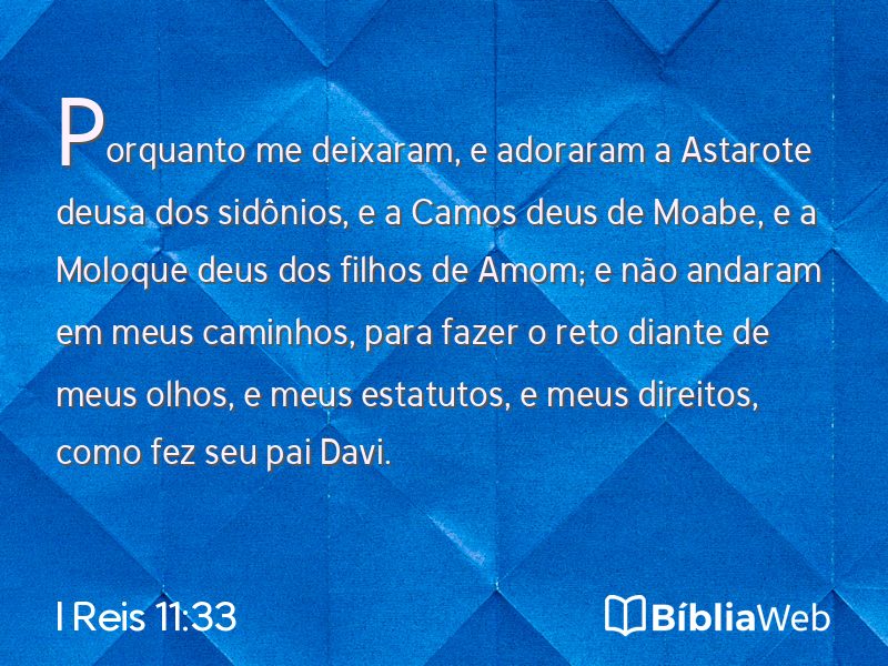 I Reis 11:33 em imagem para compartilhar