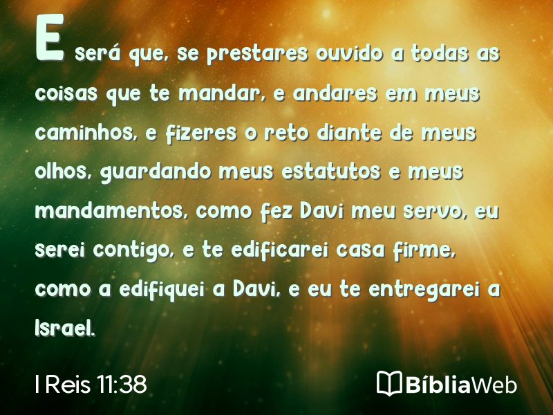 I Reis 11:38 em imagem para compartilhar