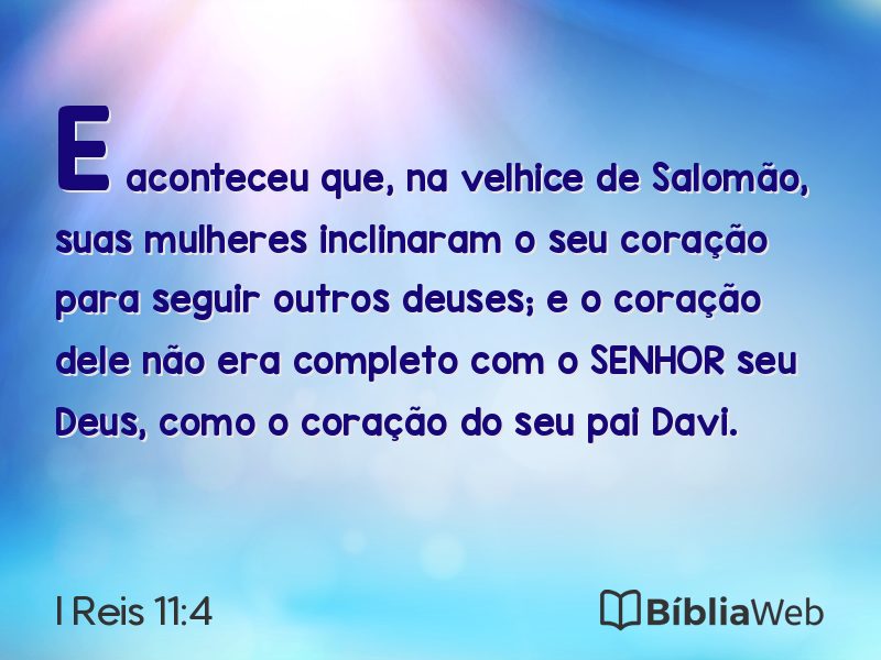 I Reis 11:4 em imagem para compartilhar