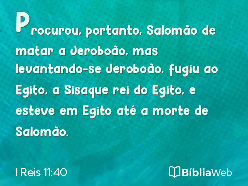 I Reis 11:40 em imagem para compartilhar