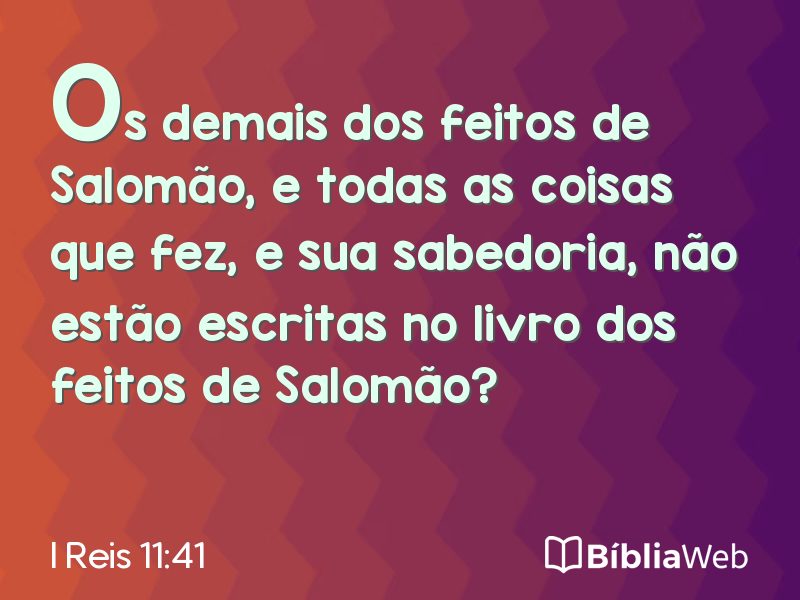 I Reis 11:41 em imagem para compartilhar