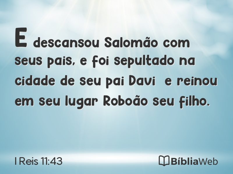 I Reis 11:43 em imagem para compartilhar