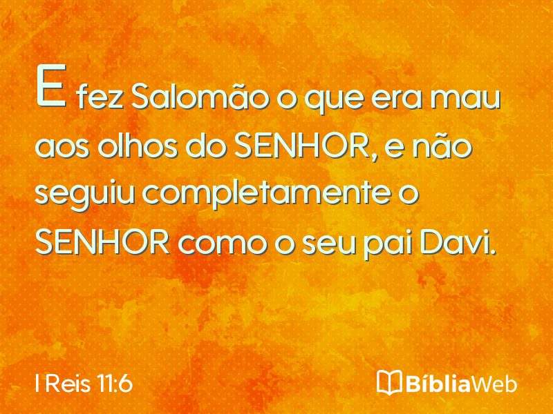 I Reis 11:6 em imagem para compartilhar