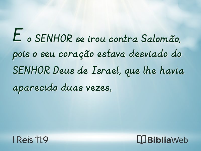 I Reis 11:9 em imagem para compartilhar