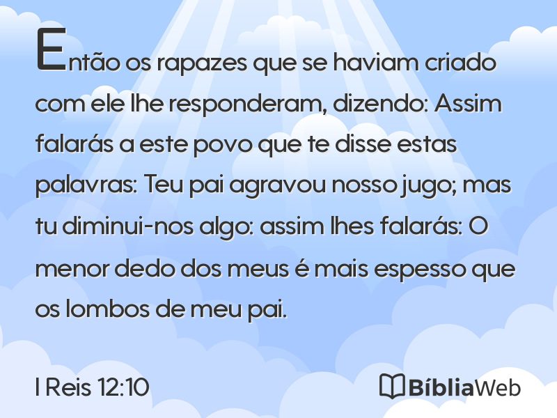 I Reis 12:10 em imagem para compartilhar