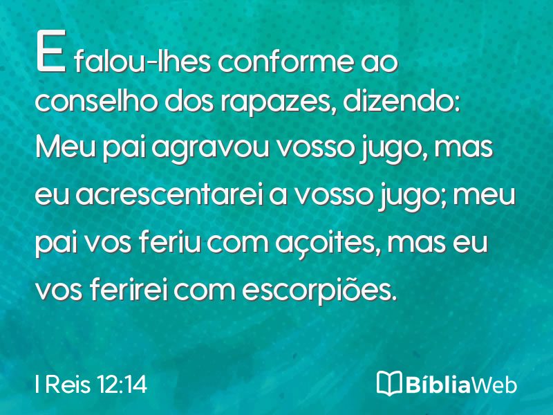 I Reis 12:14 em imagem para compartilhar