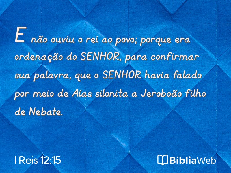 I Reis 12:15 em imagem para compartilhar