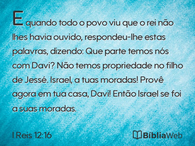I Reis 12:16 em imagem para compartilhar