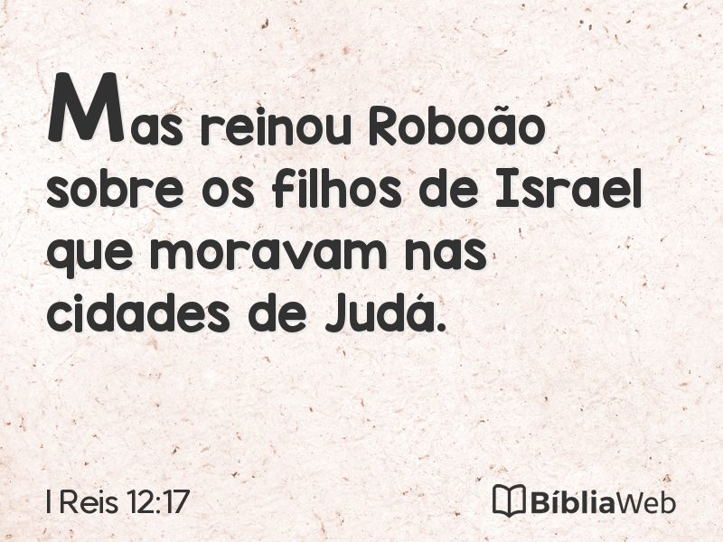 I Reis 12:17 em imagem para compartilhar