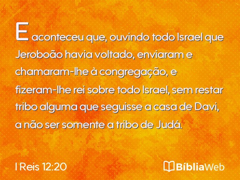 I Reis 12:20 em imagem para compartilhar
