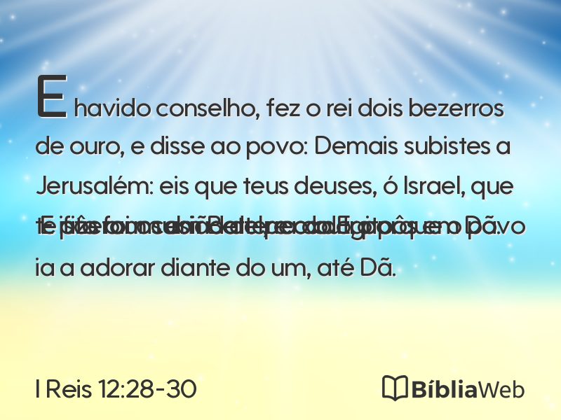 I Reis 12:28-30 em imagem para compartilhar