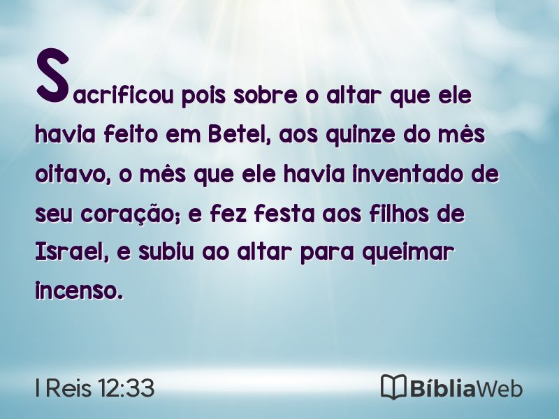 I Reis 12:33 em imagem para compartilhar