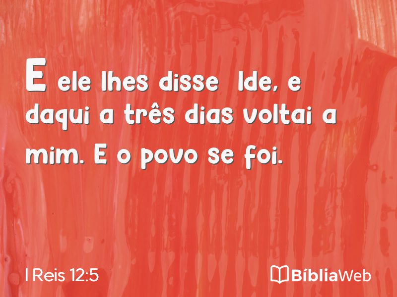 I Reis 12:5 em imagem para compartilhar