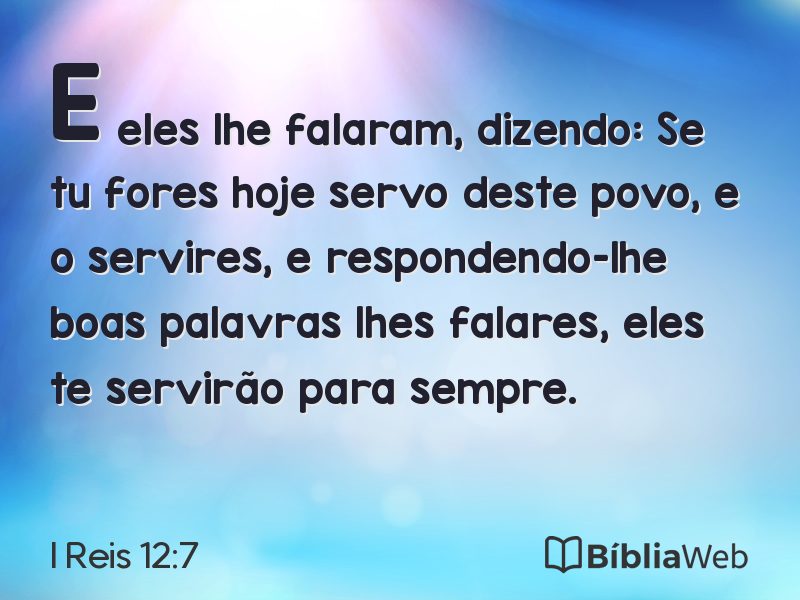 I Reis 12:7 em imagem para compartilhar