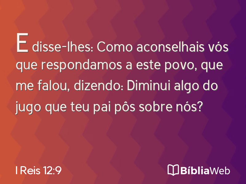 I Reis 12:9 em imagem para compartilhar