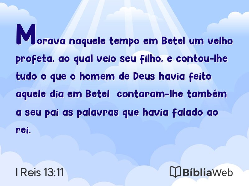 I Reis 13:11 em imagem para compartilhar