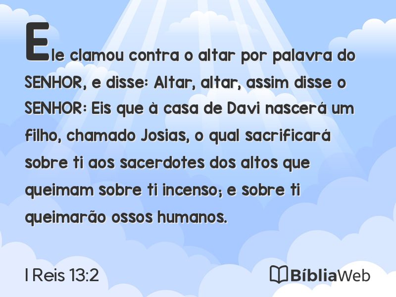 I Reis 13:2 em imagem para compartilhar