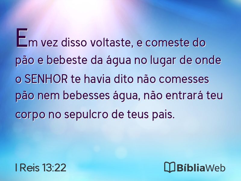 I Reis 13:22 em imagem para compartilhar