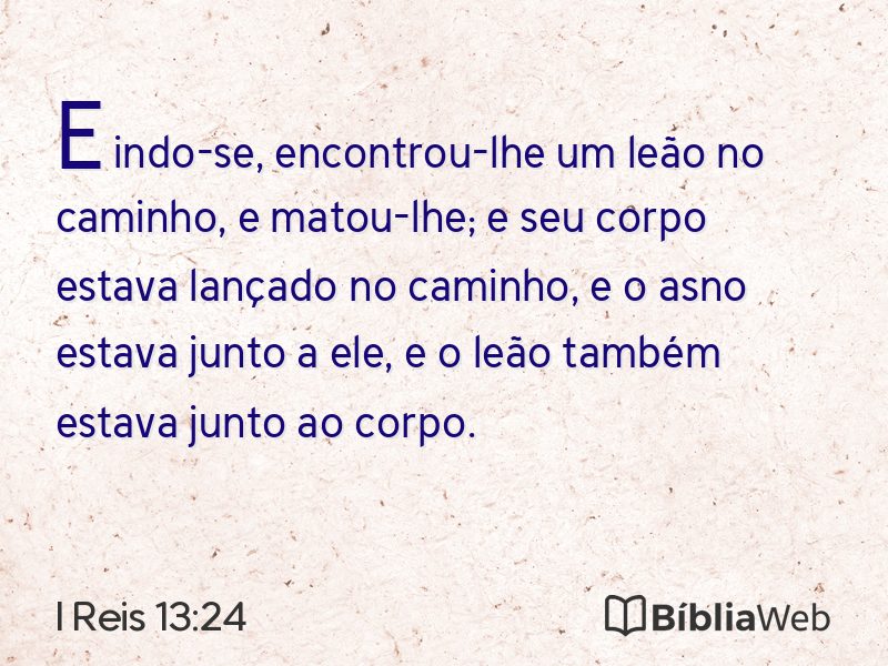 I Reis 13:24 em imagem para compartilhar