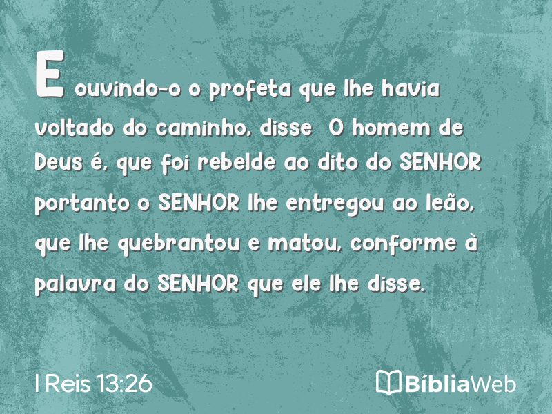 I Reis 13:26 em imagem para compartilhar