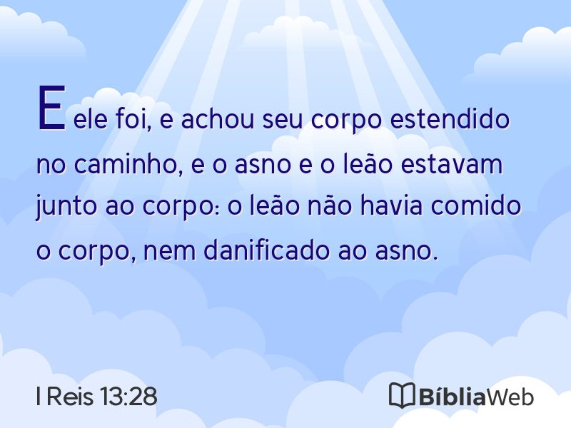 I Reis 13:28 em imagem para compartilhar