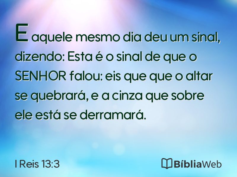 I Reis 13:3 em imagem para compartilhar