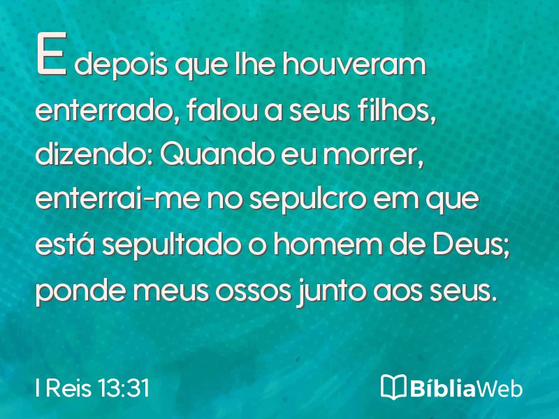 I Reis 13:31 em imagem para compartilhar
