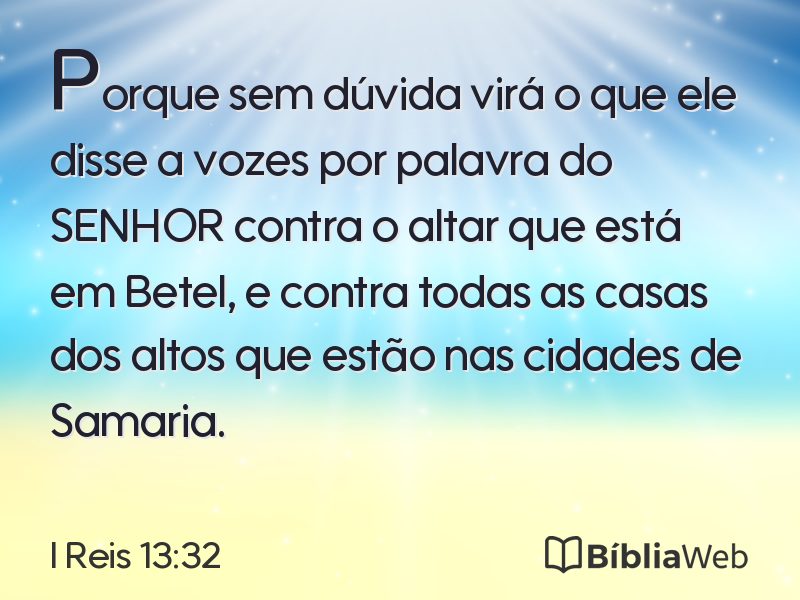 I Reis 13:32 em imagem para compartilhar