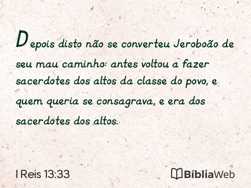 I Reis 13:33 em imagem para compartilhar