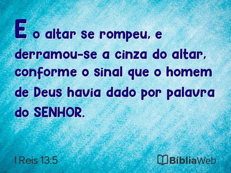 I Reis 13:5 em imagem para compartilhar