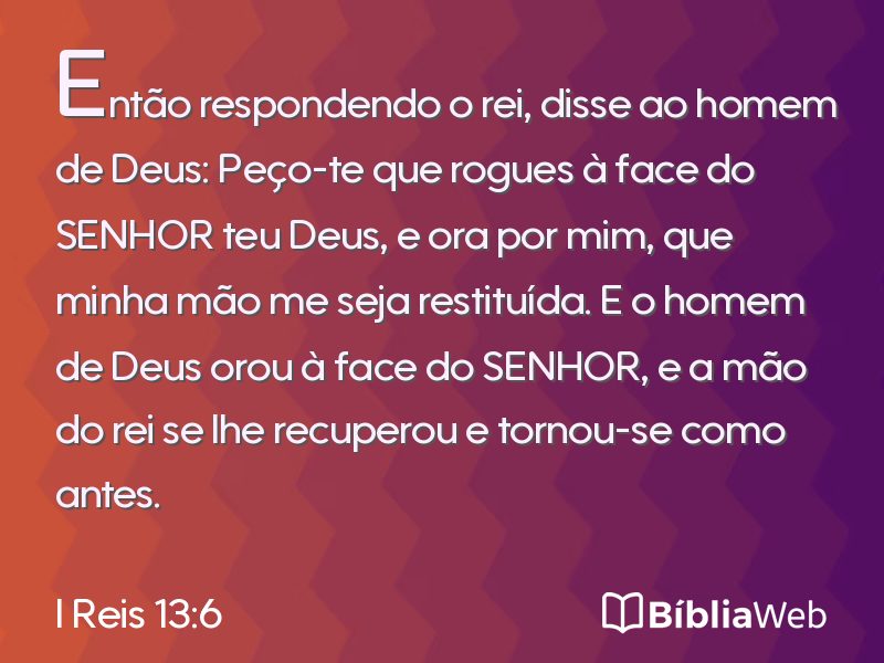 I Reis 13:6 em imagem para compartilhar