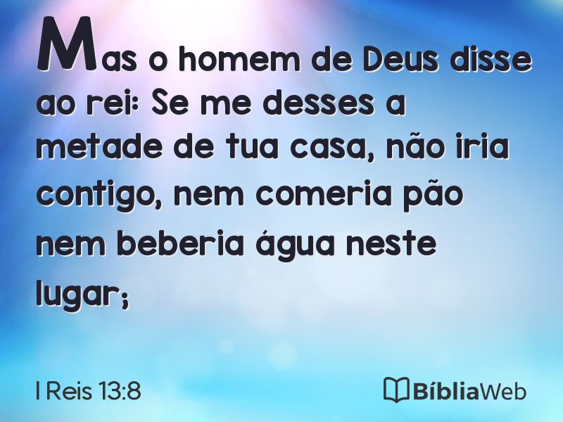 I Reis 13:8 em imagem para compartilhar