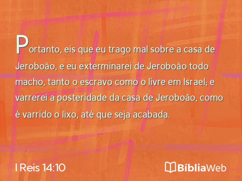 I Reis 14:10 em imagem para compartilhar