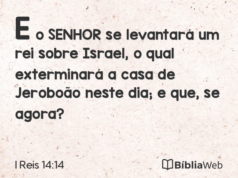 I Reis 14:14 em imagem para compartilhar