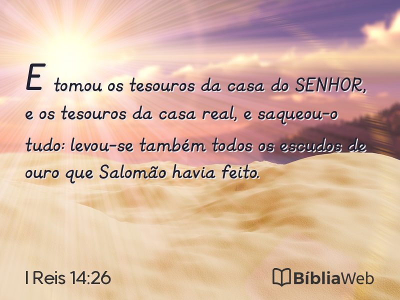 I Reis 14:26 em imagem para compartilhar