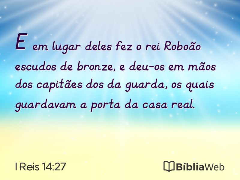 I Reis 14:27 em imagem para compartilhar