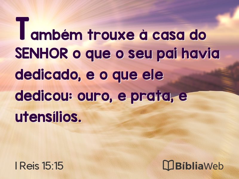 I Reis 15:15 em imagem para compartilhar