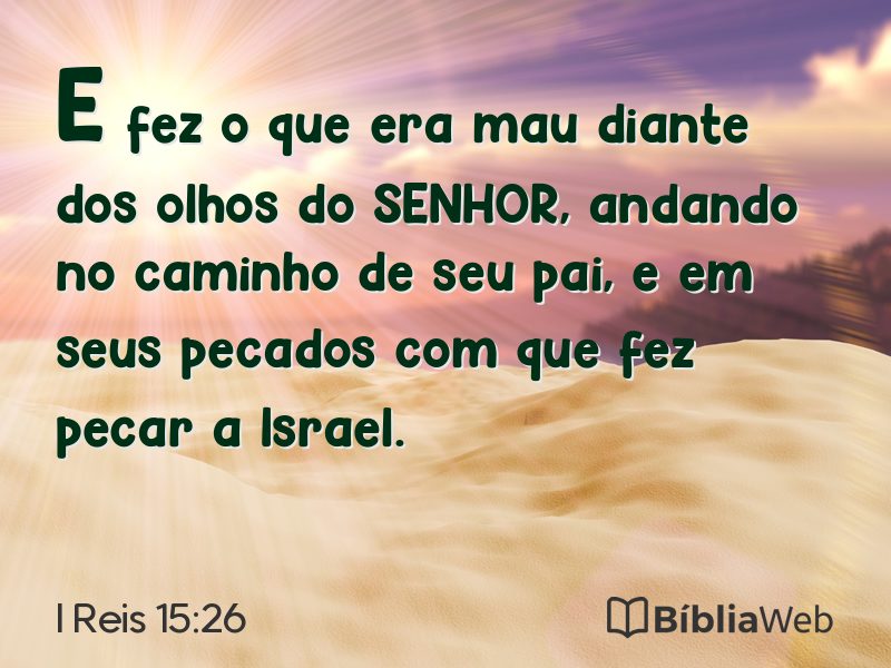 I Reis 15:26 em imagem para compartilhar
