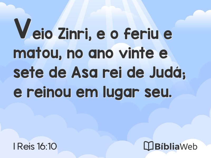 I Reis 16:10 em imagem para compartilhar