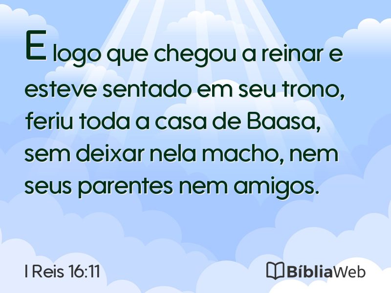 I Reis 16:11 em imagem para compartilhar