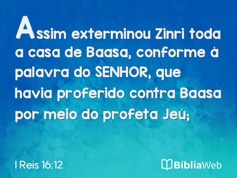 I Reis 16:12 em imagem para compartilhar