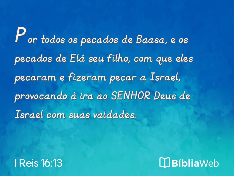I Reis 16:13 em imagem para compartilhar