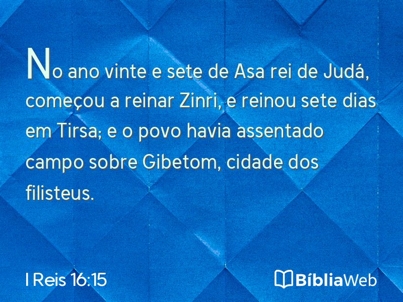 I Reis 16:15 em imagem para compartilhar
