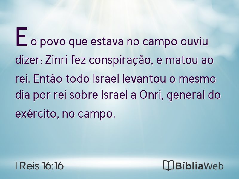 I Reis 16:16 em imagem para compartilhar