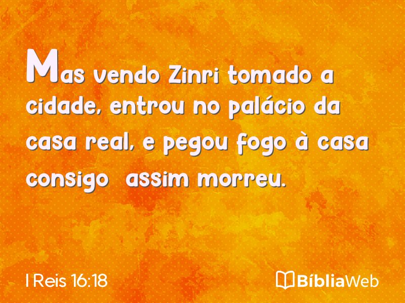 I Reis 16:18 em imagem para compartilhar