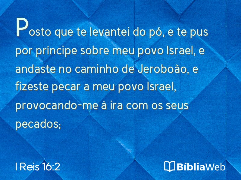 I Reis 16:2 em imagem para compartilhar