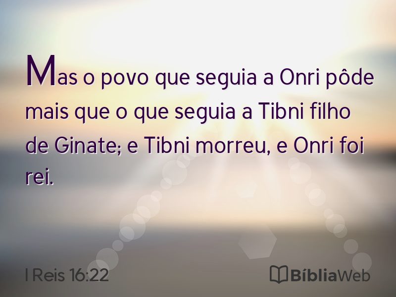 I Reis 16:22 em imagem para compartilhar