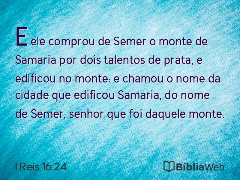 I Reis 16:24 em imagem para compartilhar